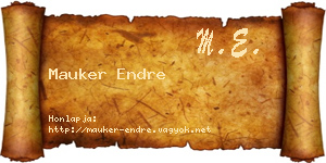 Mauker Endre névjegykártya